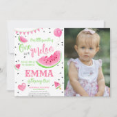 Watermeloen Een In Een Meloen 1e Verjaardag Foto Kaart (Voorkant)