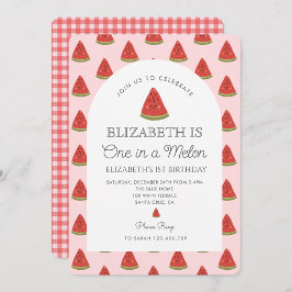 Watermeloen Een in een meloen 1e verjaardag Kaart