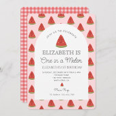 Watermeloen Een in een meloen 1e verjaardag Kaart