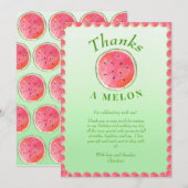 Watermeloen Een In Een Meloen Eerste Verjaardag Da Bedankkaart (Voorkant / Achterkant)