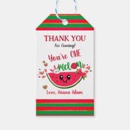 Watermeloen Een in een meloen Eerste Verjaardag Da Cadeaulabel