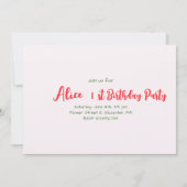 Watermeloen één in een meloen eerste verjaardag kaart (Achterkant)