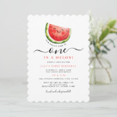 Watermeloen Een In Een Meloen Eerste Verjaardagsfe Kaart (Staand voorkant)