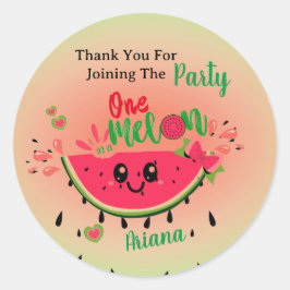 Watermeloen Een in een meloen Meisje's Eerste Verj Ronde Sticker