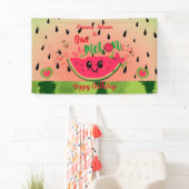 Watermeloen Een in een meloen Meisje's Eerste Verj Spandoek (Insitu)