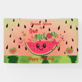 Watermeloen Een in een meloen Meisje's Eerste Verj Spandoek (Horizontaal)