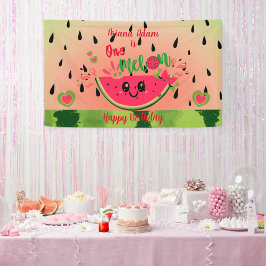 Watermeloen Een in een meloen Meisje's Eerste Verj Spandoek