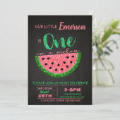 Watermeloen, een in een meloen uitnodiging Glitter (Staand voorkant)