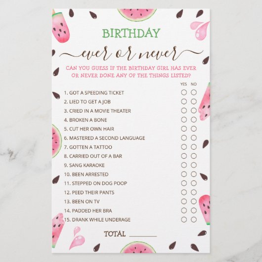 Watermeloen Een In Een Meloen Verjaardag Ooit of N (Voorkant)