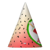 Watermeloen één in een meloensap feesthoedjes (Links)