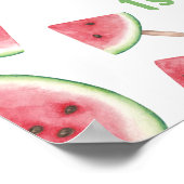 Watermeloen Eerste Jaar Foto Mijlpaal teken Poster (Hoek)