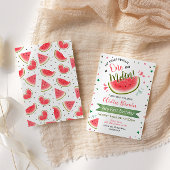 Watermeloen Eerste Verjaardag Een in een Meloen Ui Kaart