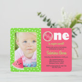 Watermeloen Eerste Verjaardag Een is Zoete Foto Kaart (Staand voorkant)