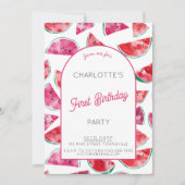 Watermeloen eerste verjaardag kaart (Voorkant)