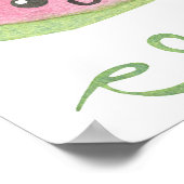 Watermeloen eerste verjaardag mijlpaal verjaardag poster (Hoek)