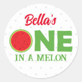 Watermeloen Eerste Verjaardag Sticker (Voorkant)