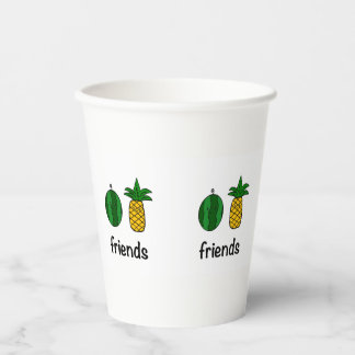 Watermeloen en ananas vrienden Paper Cup Papieren Bekers