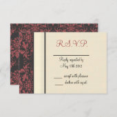 Watermeloen en cram Damask Wedding RSVP Kaartje (Voorkant / Achterkant)