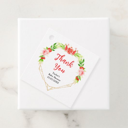 Watermeloen en granaatappel Baby shower Dank u Bedankjes Labels (In situ)