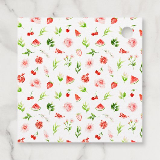 Watermeloen en granaatappel Baby shower Dank u Bedankjes Labels (Achterkant)