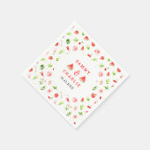 Watermeloen en granaatappel bruiloft servet (Hoek)