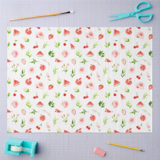 Watermeloen en Granaatappel Patroon Tissuepapier (Craft)