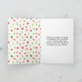 Watermeloen en granaatappel verjaardagsfeestje bedankkaart (Binnen)