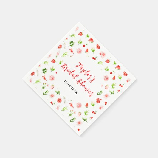 Watermeloen en granaatappel Vrijgezellenfeest Servet (Hoek)