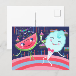 Watermeloen en Katoen Snoep Carnaval Briefkaart