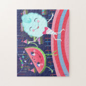 Watermeloen en Katoen Snoep Carnaval Legpuzzel (Verticaal)