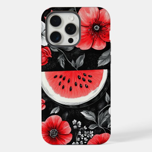 Watermeloen en Papaver iPhone Hoesje (Achterkant)