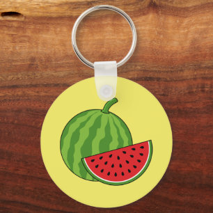 Watermeloen en plak personaliseren sleutelhanger