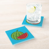 Watermeloen en Slice Glazen Onderzetter (Schuin)