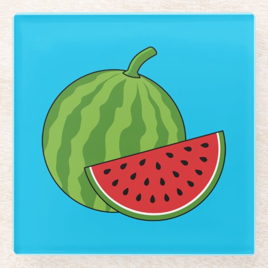 Watermeloen en Slice Glazen Onderzetter (Voorkant)