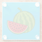 Watermeloen en Slice Glazen Onderzetter (Achterkant)