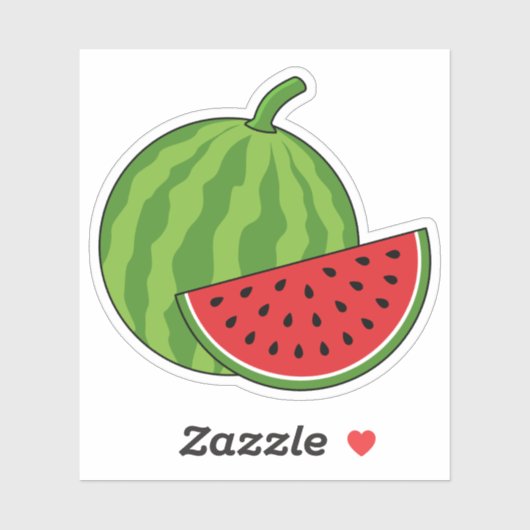 Watermeloen en Slice Sticker (Vel)