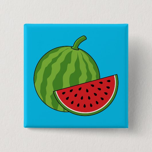 Watermeloen en Slice Vierkante Button 5,1 Cm (Voorkant)