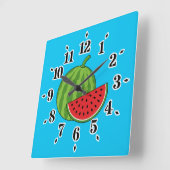 Watermeloen en Slice Vierkante Klok (Hoek)