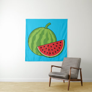 Watermeloen en Slice Wandkleed