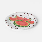 Watermeloen en Zaaigoed Papieren Bordje (Gekanteld)