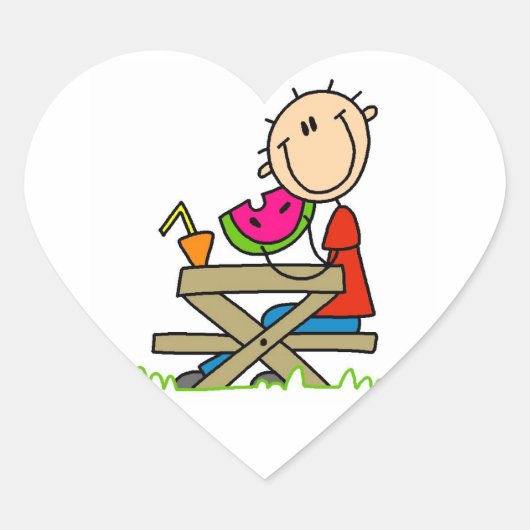 Watermeloen eten hart sticker (Voorkant)