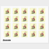 Watermeloen eten vierkante sticker (Vel)