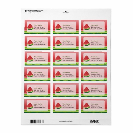 Watermeloen Etiket (Full Sheet)