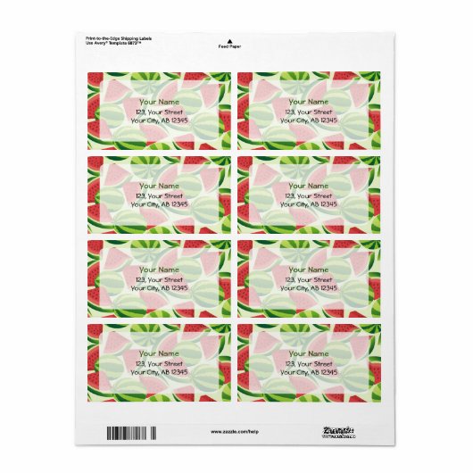 Watermeloen Etiket (Full Sheet)