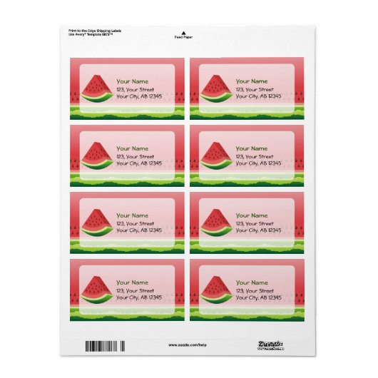 Watermeloen Etiket (Full Sheet)