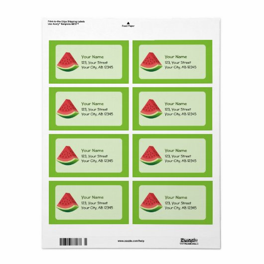 Watermeloen Etiket (Full Sheet)