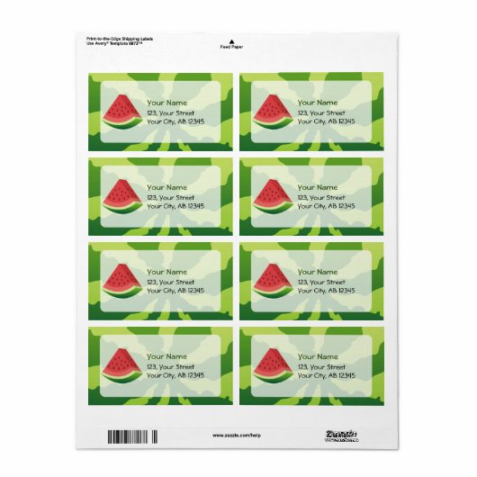 Watermeloen Etiket (Full Sheet)