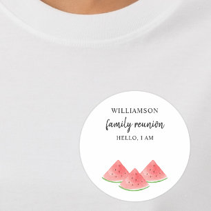 Watermeloen Familie Reünie Naam Ronde Sticker