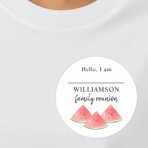 Watermeloen Familie Reünie Naam  Ronde Sticker