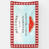 Watermeloen Familie Reünie Welkom Spandoek (Verticaal)
